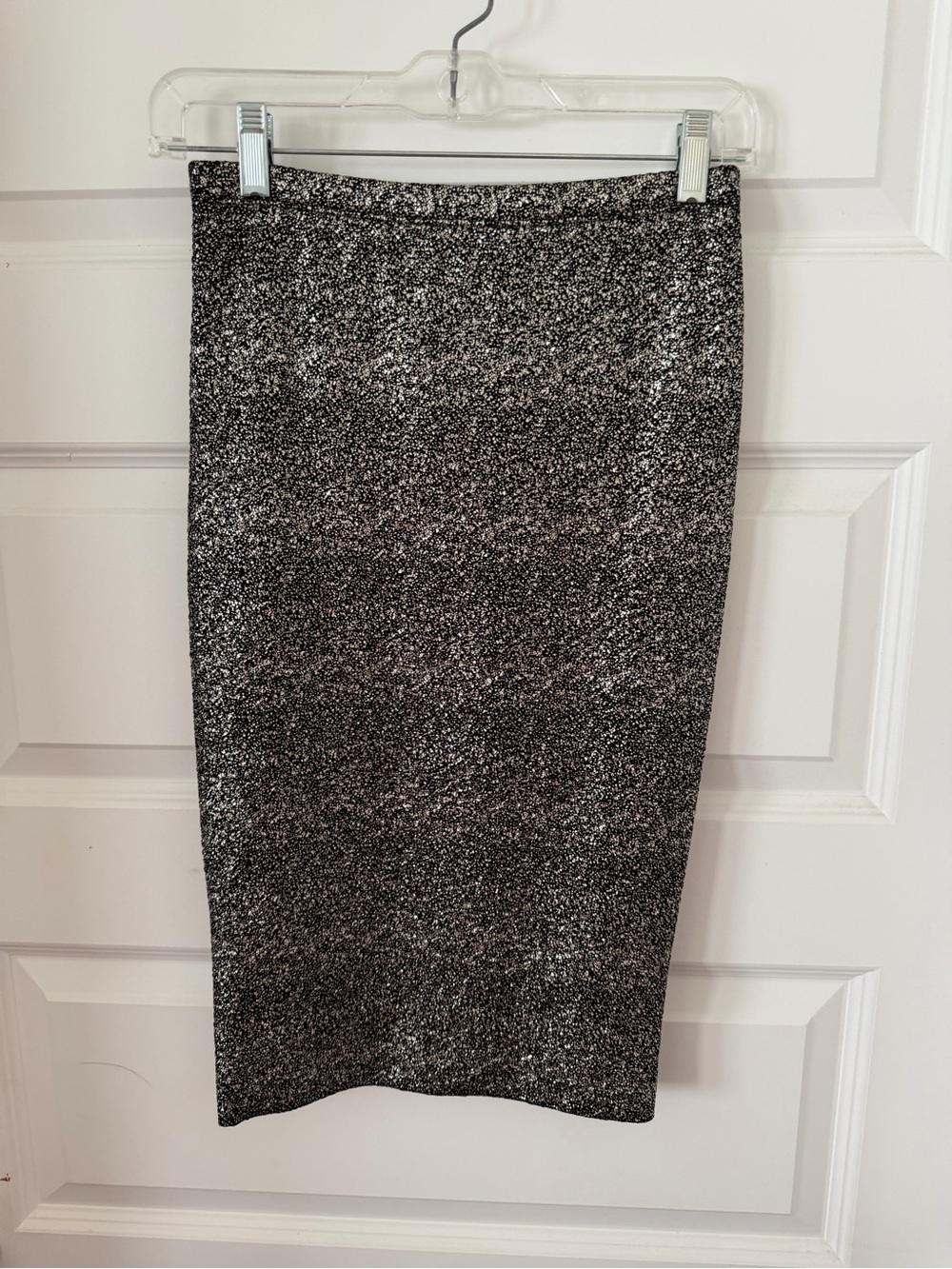 june & hudson Black and Silver Sparkle Pencil Skirt